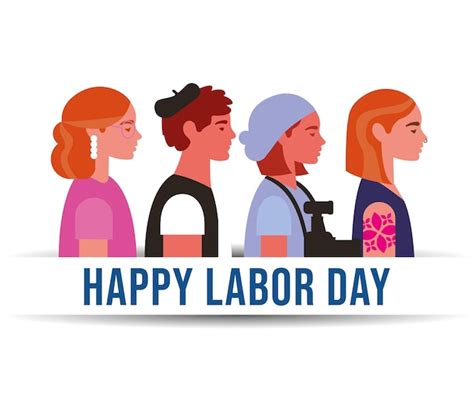 Premium Vector Happy Labor Day Banner With Artists Vector Illustration