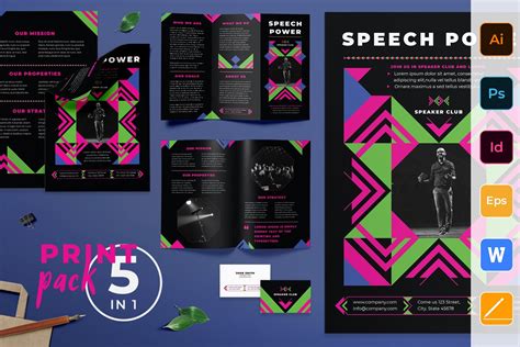 Speaker Poster Creative Illustrator Templates Creative Market