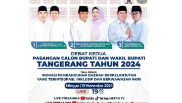 Debat Kedua Cabup Dan Cawabup Tangerang Malam Ini Bahas Inovasi