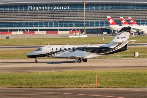 Cessna 680 Citation Sovereign Business Jet In Zurich In Switzerland