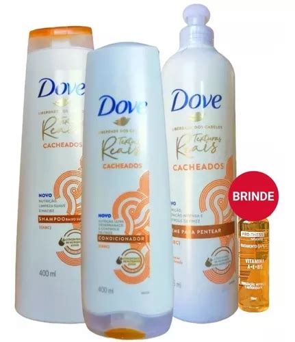 Dove Texturas Reais Shampoo 400ml Cond 400ml Creme Pentear