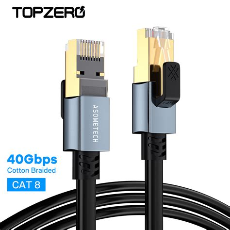 Topzero Ethernet Cable 40gbps Super Speed Rj45 Cat8 Network Cable Cat 8