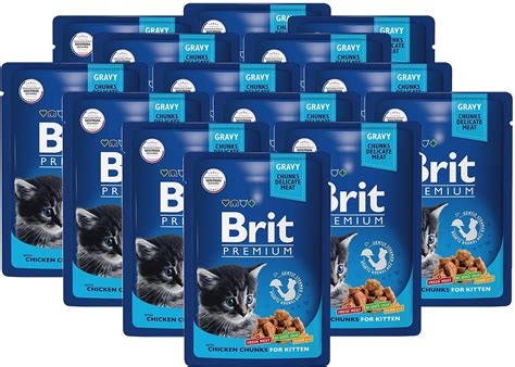 Влажный корм для котят Brit Premium, беззерновой, с цыпленком 14 шт. х ...