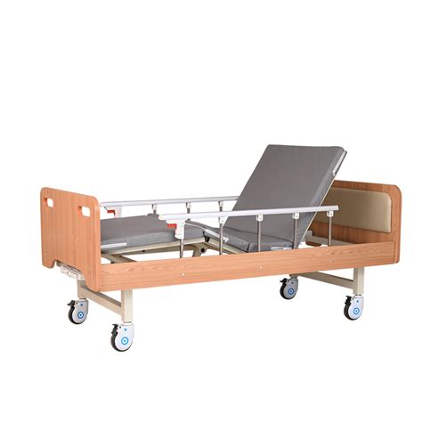 Manual Function Two Cranks Folding Adjustable Patient Bed Icu Nursing