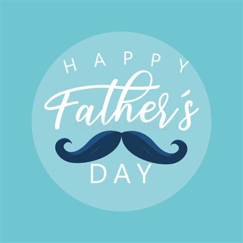 Happy Father Day Card With Moustache Stock Illustration Illustration