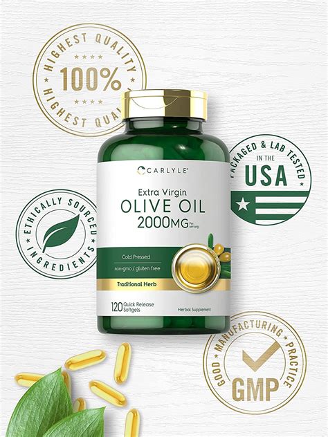 Carlyle Olive Oil Supplement Mg Softgels Cold Pressed Extra