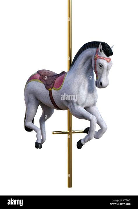 3d Rendering Carousel Horse On White Stock Photo Alamy