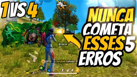 NUNCA COMETA ESSES 5 ERROS SOLO VS SQUAD FREE FIRE YouTube