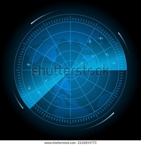 Abstract Realistic Radar Screen Backgroundradar Screen Stock Vector ...