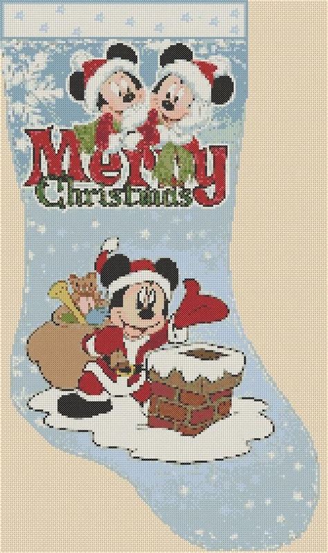 Pdf Stampabile Schema Punto Croce Calza Di Natale Topolino Etsy