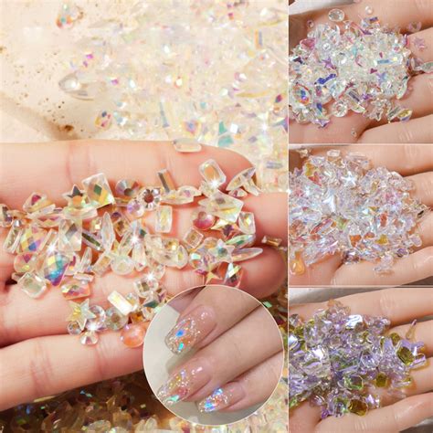 Mairbeon Box Nail Decoration Irregular Shape Shiny Visual Effect