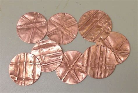 Fold Formed Copper Rounds For A Bracelet