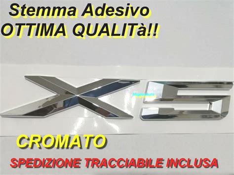 Stemma Targhetta Scritta Logo Fregio Bmw X Baule Posteriore Argento