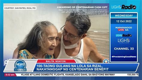 GoodNews 100 Taong Gulang Na Lola Sa Rizal Nakatanggap Ng