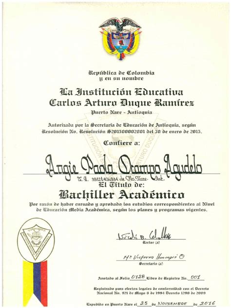 Diploma De Bachiller Pdf