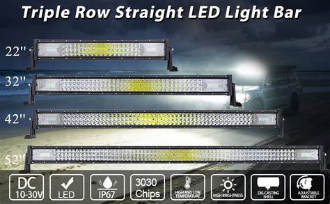 Willpower Triple Row Led Light Bar Inch W Super Bright Led Off