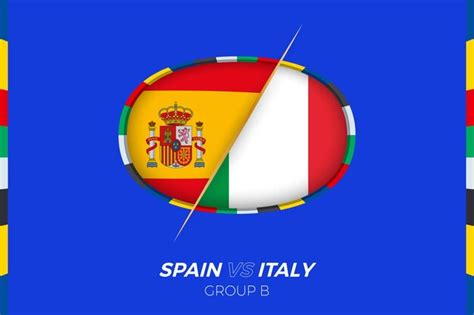 Premium Vector Spain Vs Italy Football Match Icon For European