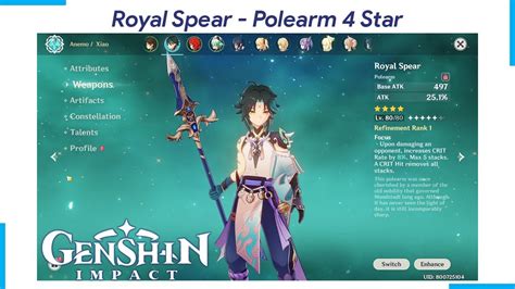 Review Polearm Star Royal Spear Genshin Impact Youtube