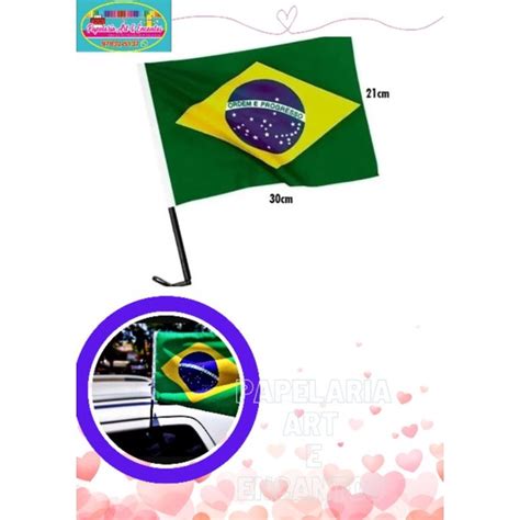 Bandeira Do Brasil Tecido Haste Suporte Para Carro Copa Do Mundo