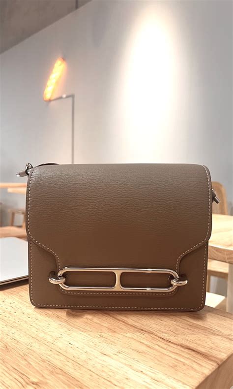 順豐寄出 Hermes mini roulis 大象灰同款 愛馬仕豬鼻子小廢包 crossbody shoulder bag