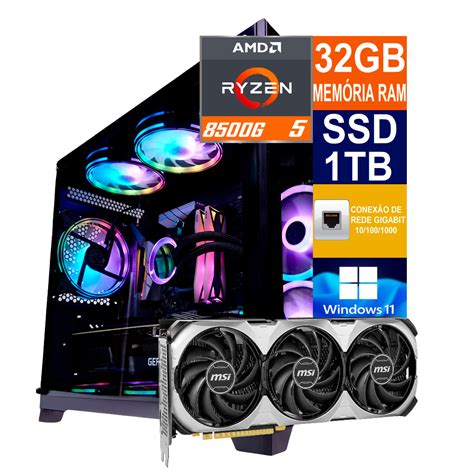 PC Gamer Cpu PC RYZEN 5 8500G Ssd 1TB 32GB Memória Ram DDR5 Placa