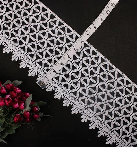 White Polyester Fancy Gpo Lace For Garment Fabric Type Semi Dull At