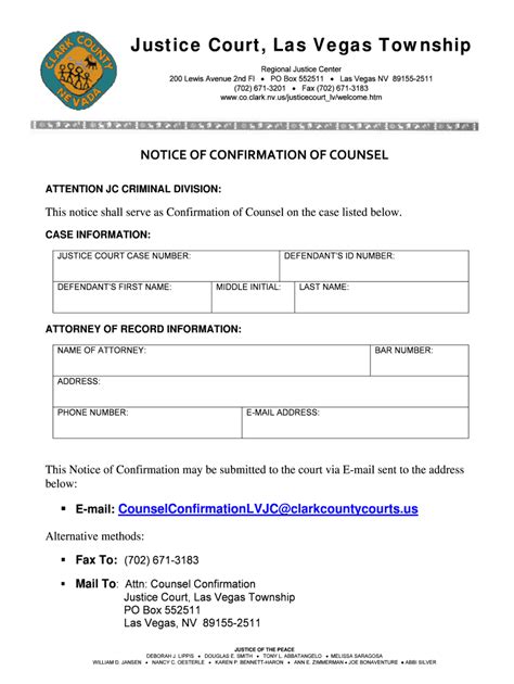 Fillable Online Clarkcountycourts Memo To Clark County Courts Fax