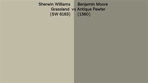 Sherwin Williams Grassland Sw 6163 Vs Benjamin Moore Antique Pewter 1560 Side By Side Comparison