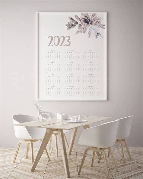 2023 Wall Calendar Printable Calendar Year Wall Calendar - Etsy