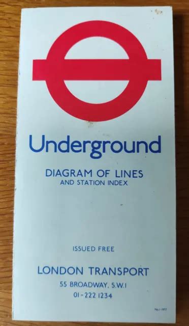 Vintage London Underground Tube Map Pocket Diagram Of Lines Garbutt