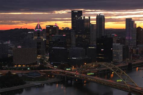 Pittsburgh Skyline And Sunrise Stock Photos, Pictures & Royalty-Free ...