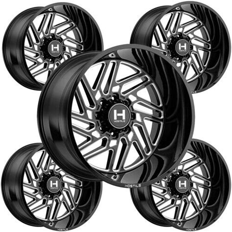 Set Hostile H Jigsaw X X Mm Black Milled Wheels Rims