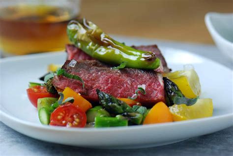 Sous Vide Chuck Steak Recipe With Asparagus And Shishito Peppers