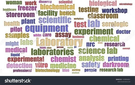 Laboratory Wordcloud Neatly Isolated On White Stock Illustration