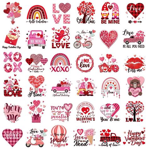 Sheets Valentine S Day Iron On Patches Clothing Iron On Transfers