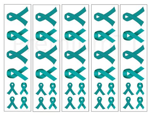 Teal Ribbon Cancer Awareness Temporary Tattoos – Premium Temporary Tattoos