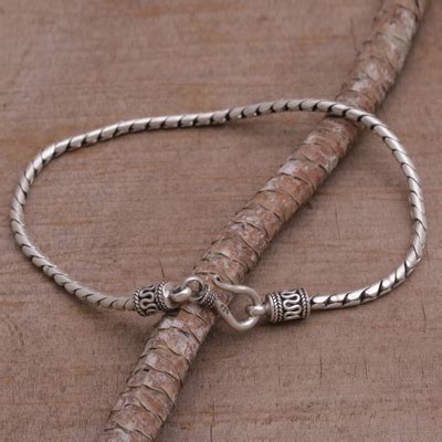 Artisan Crafted Sterling Silver Chain Bracelet From Bali Regal Shine