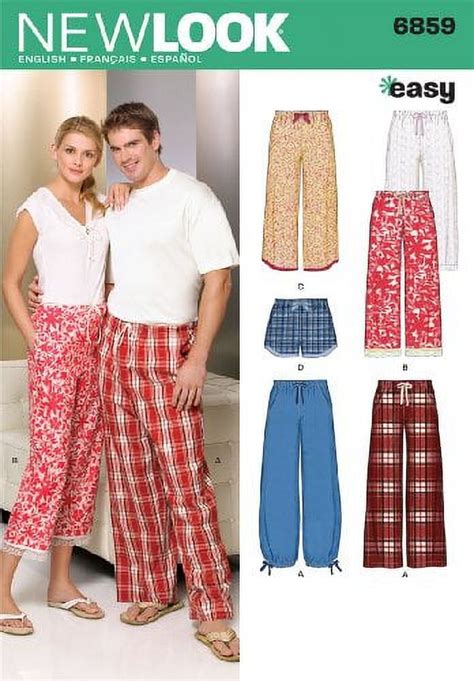 Simplicity U06859a New Look Sewing Misses And Mens Pajama Pants And