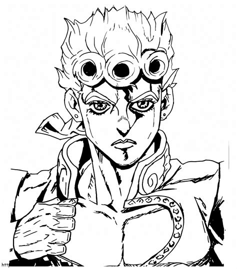 Giorno Giovanna Z Jojos Bizarre Adventure Kolorowanka