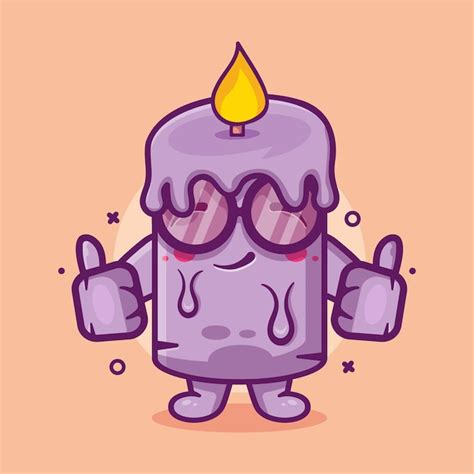 Premium Vector Smart Candle Character Mascot With Thumb Up Hand