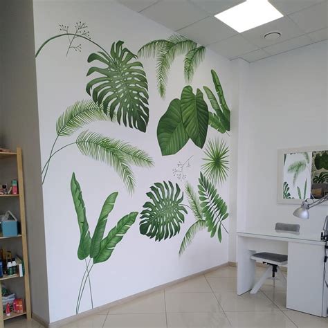 Green Leaf Wall Mural For Room Decor