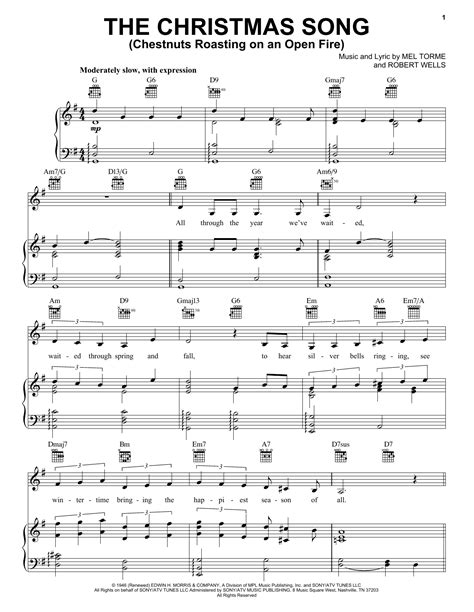 The Christmas Song Chestnuts Roasting On An Open Fire Sheet Music