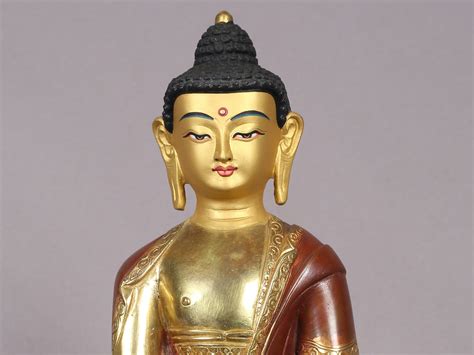 Medicine Buddha Copper Statue From Nepal Copper Idol With Gold