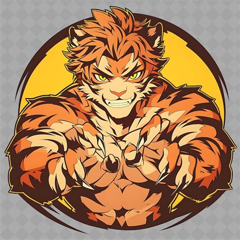 Premium PSD | Png Fierce and Powerful Anime Tiger Boy With Stripes and ...