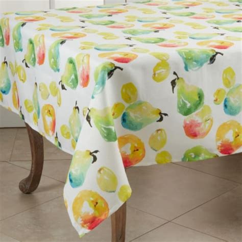 Saro 2219m55s 55 In Square Table Topper With Pears And Apples Design 1