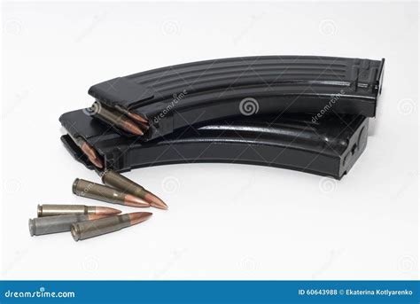 Magazine with 7.62 Bullets for AK-47 and SKS Stock Photo - Image of ...