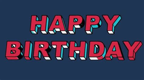 Happy Birthday 3d Festive Animation Happy Birthday Text Or Lettering Animation On Dark Blue