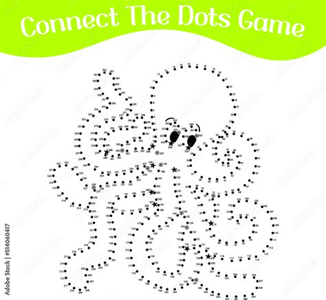 connect the dots draw game kids puzzle work sheet Stock Vector | Adobe ...