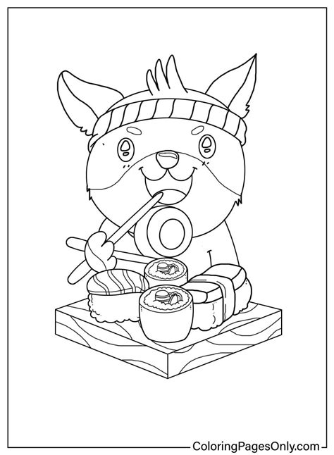 Sushi Coloring Pages Coloringpagesonly