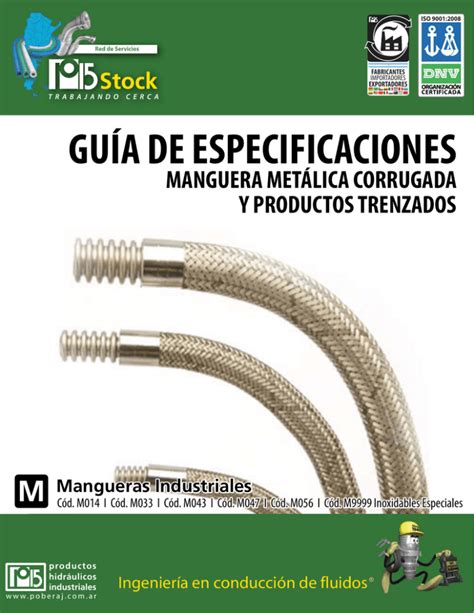 Guia de especificaciones técnicas Mangueras metalicas corrugadas